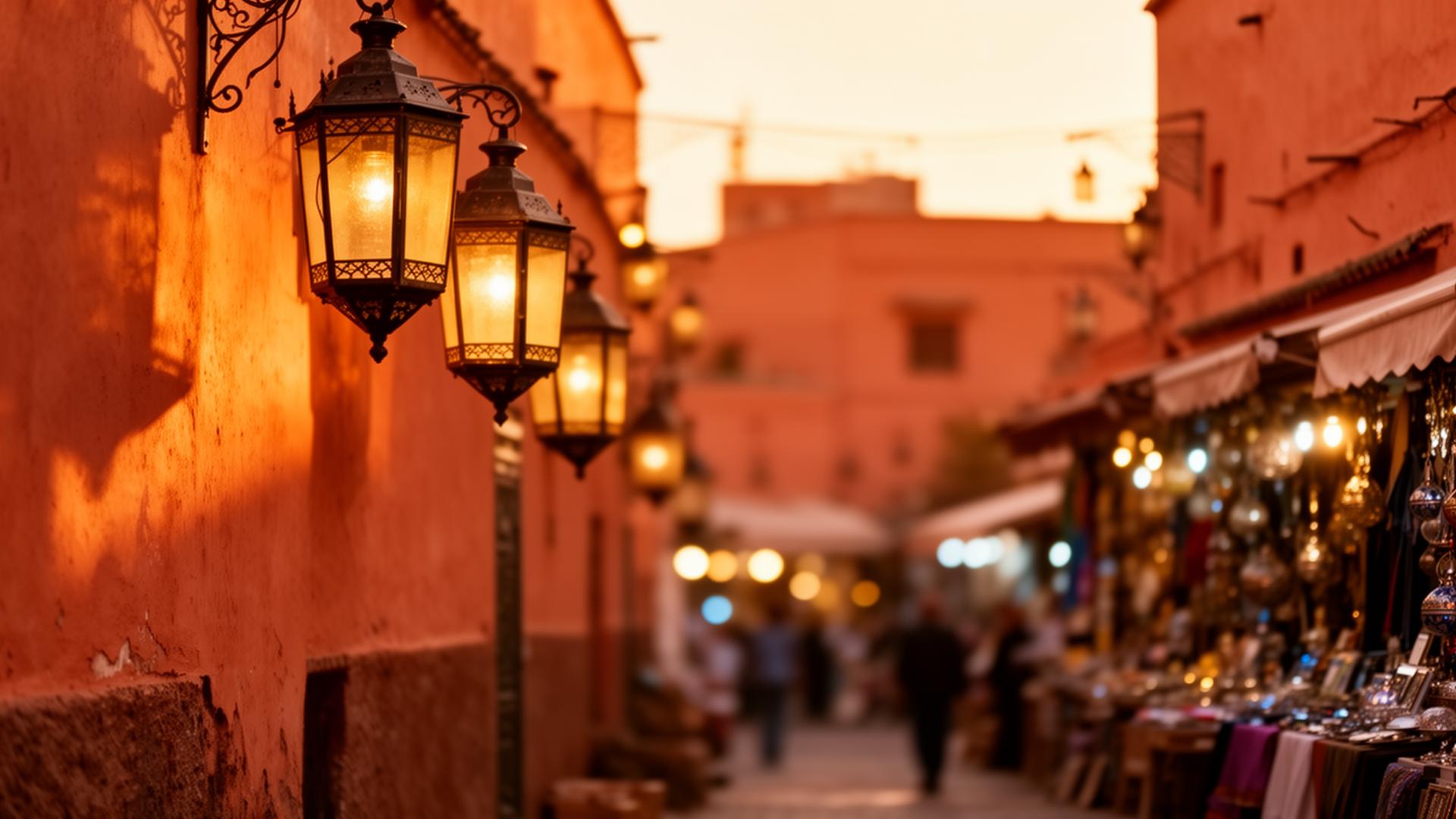 Médina de Marrakech au coucher du soleil